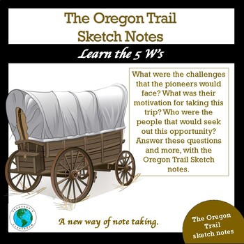 Preview of Oregon Trail Sketch Notes (The 5W's) w/ note-taking template
