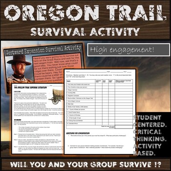 Preview of Oregon Trail Survival Activity / Game