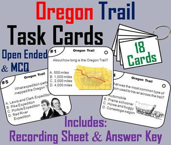 Preview of Oregon Trail Task Cards Activity (Westward Expansion Unit: Lewis and Clark)