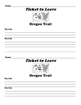 Oregon Trail "Ticket to Leave" Worksheet by Northeast Education | TPT