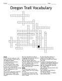 Oregon Trail Vocabulary Crossword and Word Search