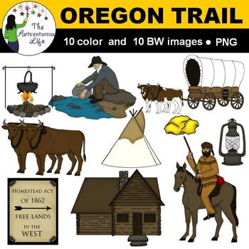 Preview of Oregon Trail and Gold Rush Clip Art