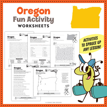 Preview of Oregon Worksheet Activities plus 34 Clip Art Images