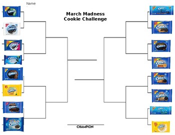 Preview of Oreo Cookie Challenge Bracket for March Madness!