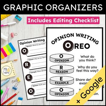 Preview of Oreo Graphic Organizer Opinion Writing - Argumentative Writing Graphic Organizer