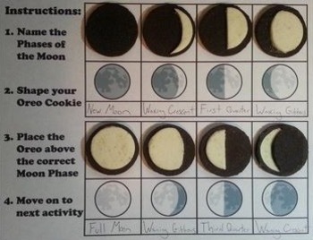 Oreo Moon Phases Worksheets (Space Science/ Astronomy Unit) by Science Spot