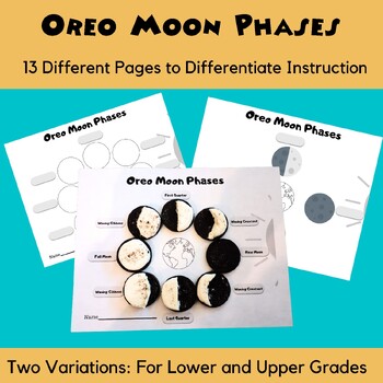 Preview of Oreo Phases of the Moon, 4 Phases and 8 Phases Variations