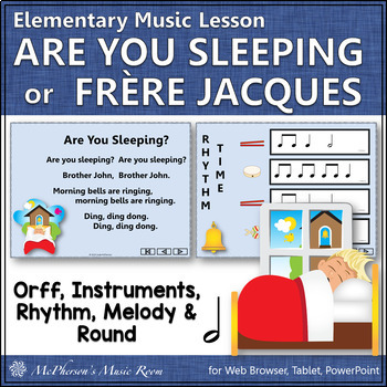 Preview of Orff Arrangement ~ Are You Sleeping: Rhythm, Instruments & Round {Frère Jacques}