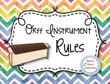 Preview of Orff Instrument Rules Posters - Multi-color Watercolor Chevron