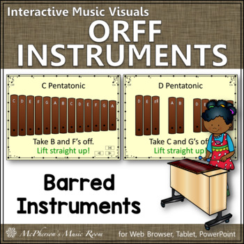 Preview of Orff Instruments Interactive Music Visuals for Barred Musical Instrument Set Up