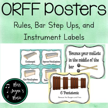 Preview of Orff Posters- Rules, Labels, and Set Ups