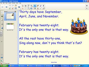 Preview of Orff Schulwerk SMART Board lesson - The Months (Orff)