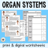 Organ Systems - Reading Comprehension Worksheets