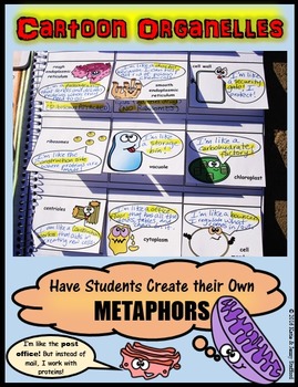 Preview of Organelles Cartoon or Animation Foldable - Metaphors