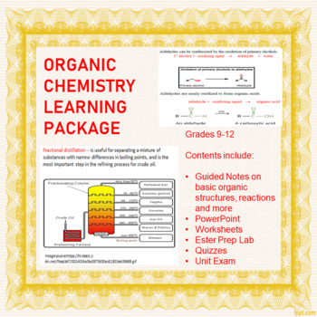 Preview of Organic Chemistry Learning Package (Distance Learning)