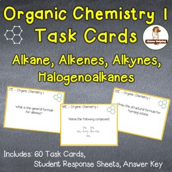 Preview of Organic Chemistry Task Cards 1: Alkanes, Alkenes, Alkynes