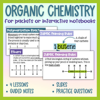 Preview of Organic Chemistry Unit and Guided Notes