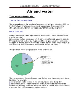 Preview of Organic Chemistry for IGCSE ( Cambridge) ( 0625)