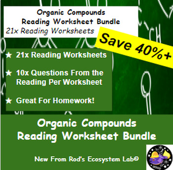 Preview of Organic Compounds Module Reading Worksheet Bundle **Editable**