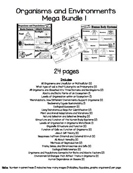 Preview of Organisms and Environments (Life Science) Mega Bundle #1