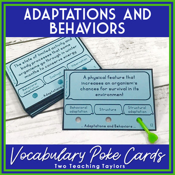 Organisms and their Environment Vocabulary Activity | Poke Task Cards