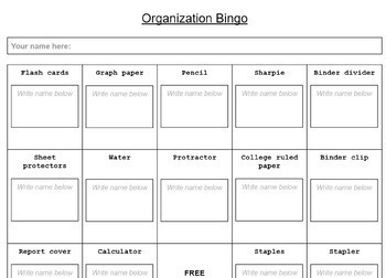 Preview of Organization Bingo Connecting and Collaborating Activity
