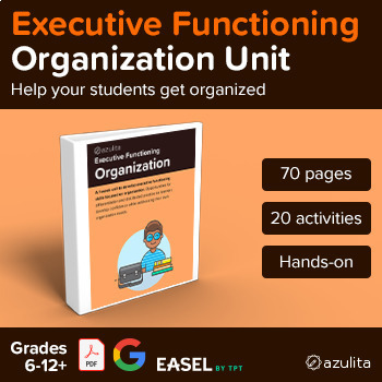 Preview of Organization — Executive Functioning Unit — PDF & Easel