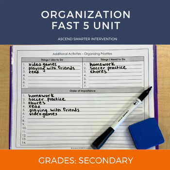 Preview of Organization Fast 5 Unit (6th & Up)