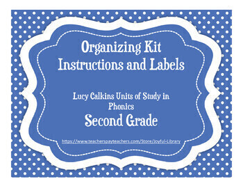 Preview of Organization Kit & Labels for Lucy Calkins Units of Study Phonics - Grade 2