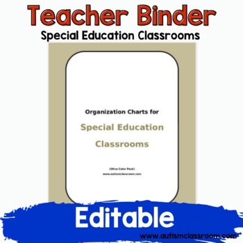 Preview of Teacher Binder for Self-Contained Special Education Classrooms (Olive)