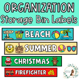 Organization Themed Storage Bin Labels. 39 Different Labels
