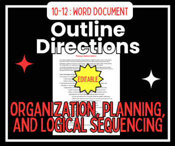 Preview of Organization and Planning: Formal Outline Directions Handout