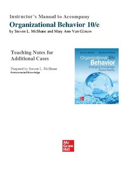 Preview of Organizational Behavior Emerging Knowledge Global Reality 10th Ed Steven_IM