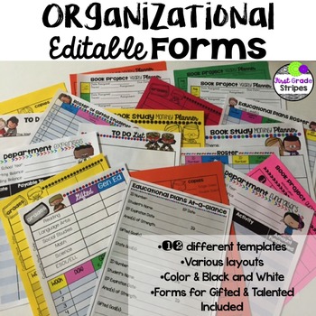 Preview of Organizational Forms - Editable