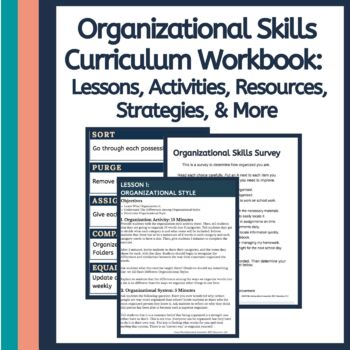 Preview of Organizational Skills Curriculum Workbook For Teens