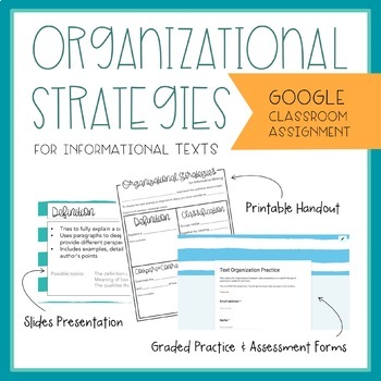 Preview of Organizational Strategies for Informational Texts - Google Classroom Assignment