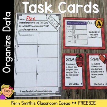 Preview of Organize Data Task Cards Freebie
