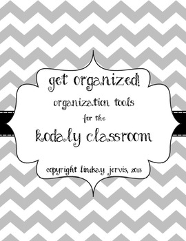 Preview of Organize Your Kodaly Materials: Grey Chevron Binder Covers