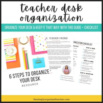 Preview of Teacher Desk Organization Checklist | Small Group & Utable Organization