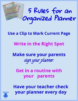 Preview of Organized Kids:  Organized Planner