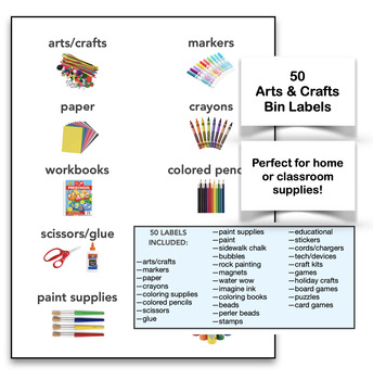 Preview of Organized Supplies Classroom Labels, School Supply Labels, Printable