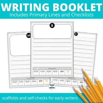 Preview of Organized Writing Booklets with Checklist and Primary Lines - 3 options!