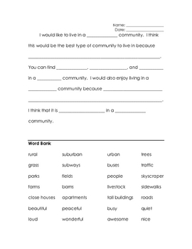 Preview of Organizer for Writing Community Paragraph