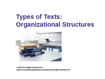 Preview of Organizing Text Structures Powerpoint, Practice Quiz and Answer Key