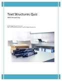 Organizing Text Structures Quiz with Answer Key