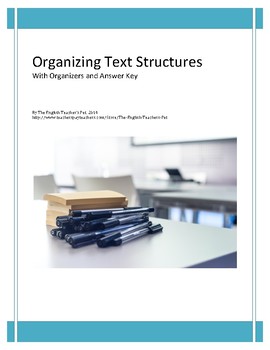 Preview of Organizing Text Structures Worksheet with Answer Key