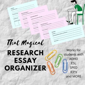 Preview of Organizing a Research Essay - Easy to Modify and Adapt for SPED, ESL, and Gifted