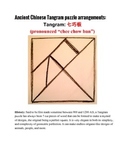 Oriental Chinese Tangram Puzzle History and 25 Designs Handouts