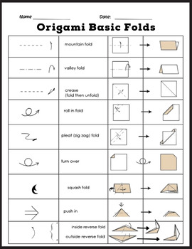 Origami Basic Folds Notes by Austin's Designs | TPT