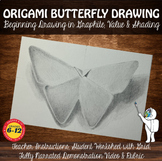Origami Butterfly Drawing Worksheet Packet & Demo: Middle/